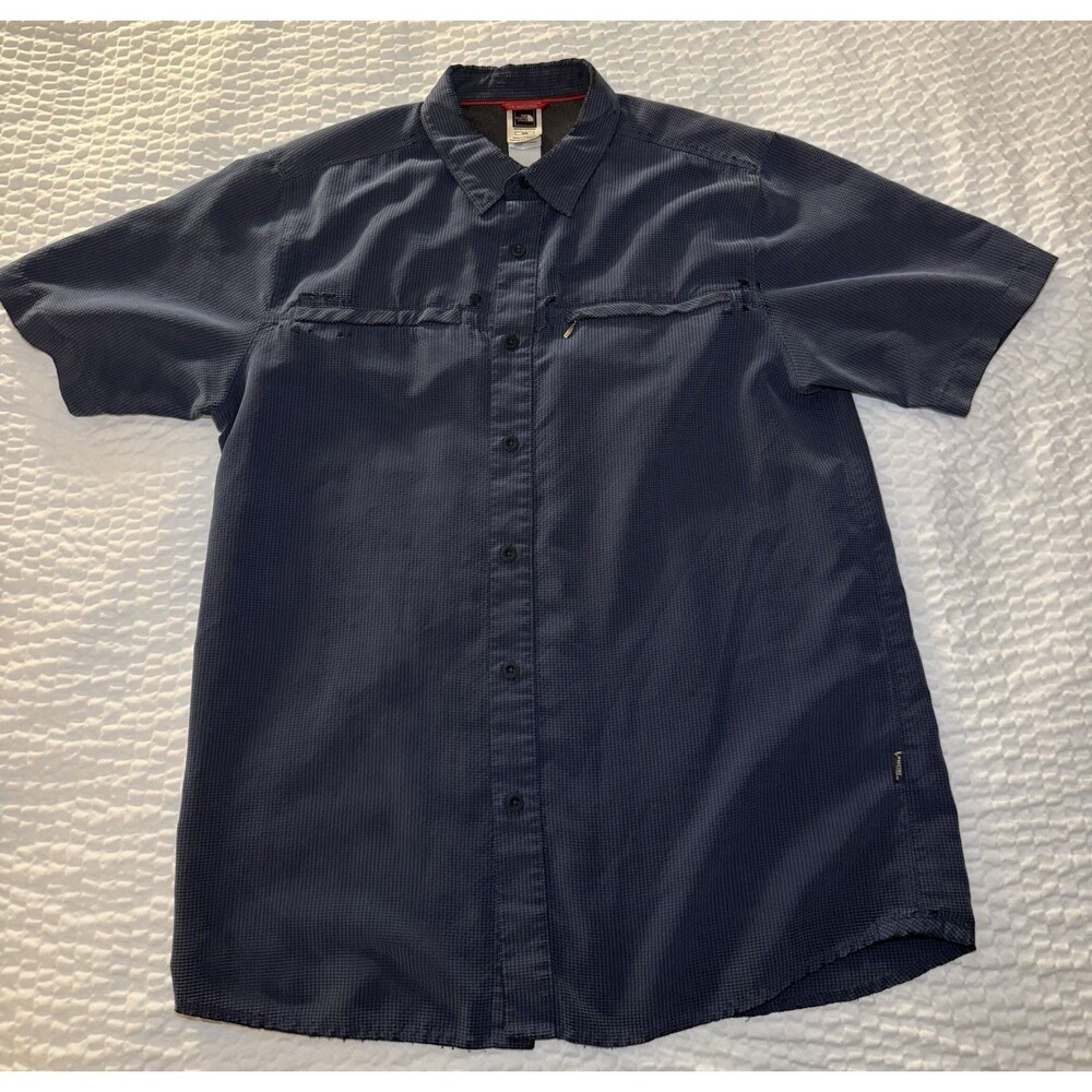 North Face Men's Short Sleeve Collared Shirt Button Front, Size Medium